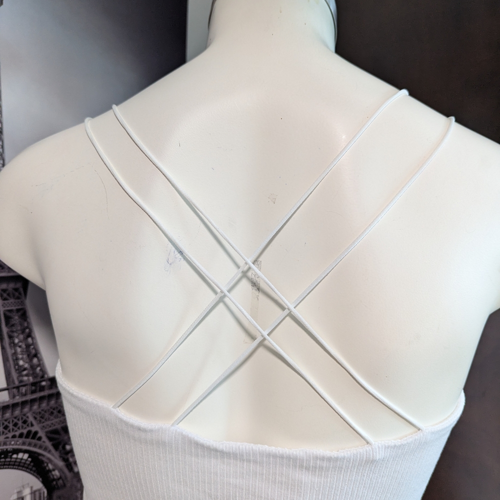 White Ribbed Women's Top - Picture 5 of 7